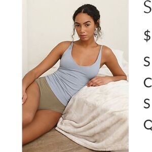 Free People Seamless V Neck Cami Icy Blue Light Blue Women's V-Neck Camisole Top